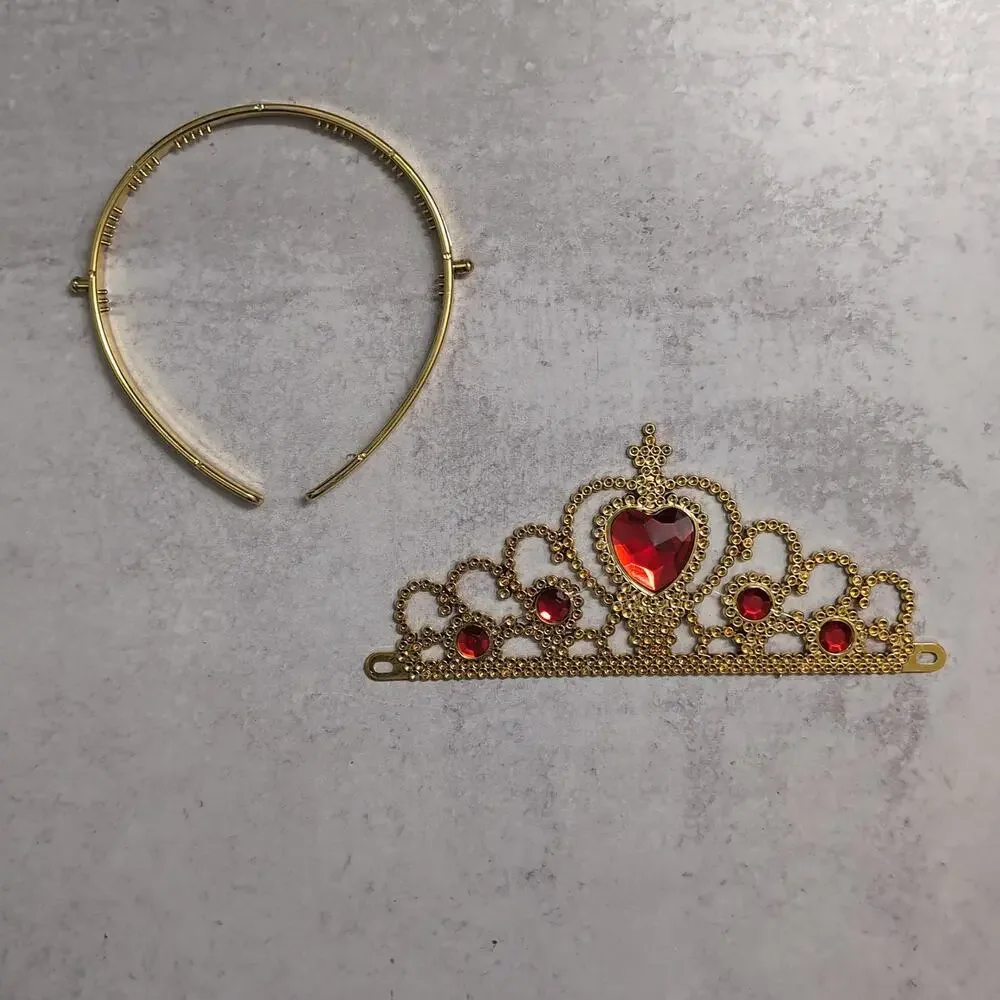 Snow White Costume Halloween Dress Up Cosplay Wand Earrings Ring Crown